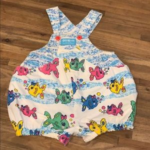 Vintage Oshkosh fish bubble romper 6/9m